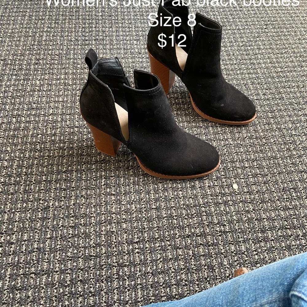 Black heeled ankle booties